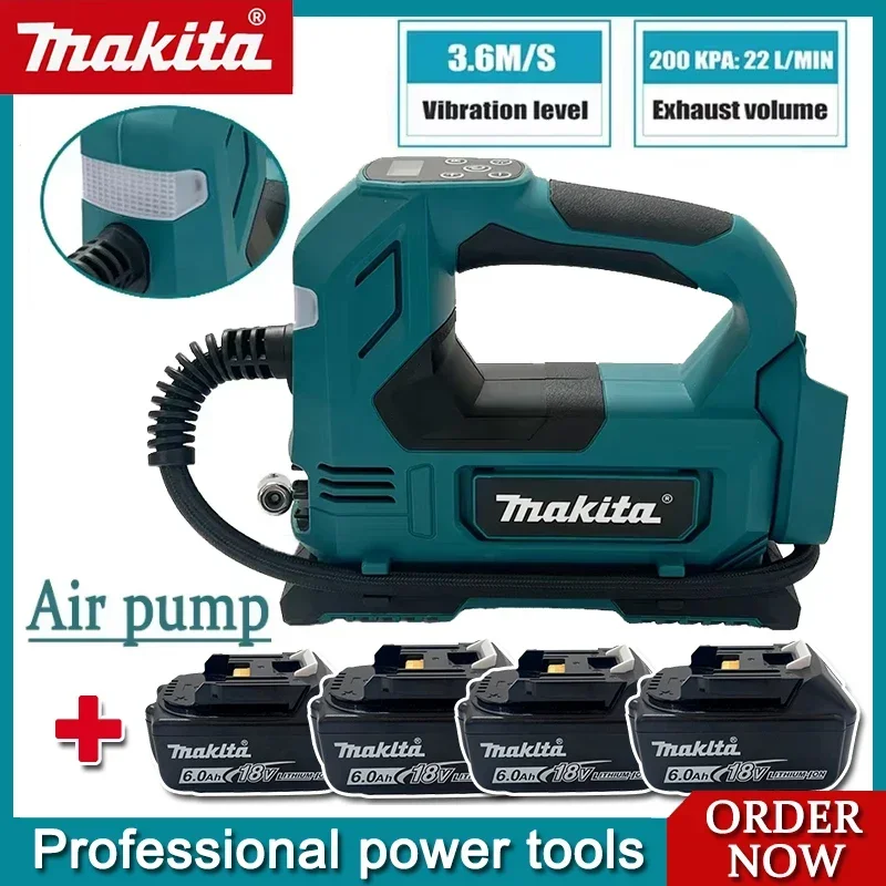 Makita Portable Cordless Tire Inflator 18V Battery Electric Air Pump Handheld Air Compressor For Car Bicycle Tires Ball