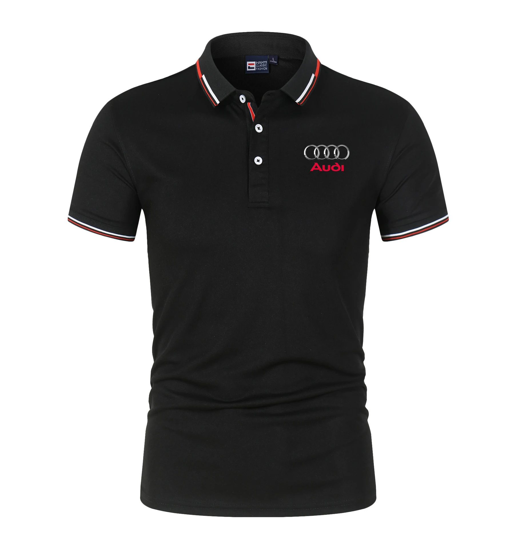 

Men's T-shirt, short-sleeved polo shirt, summer, Audi car print product, fashionable and breathable, car beauty and maintenance,