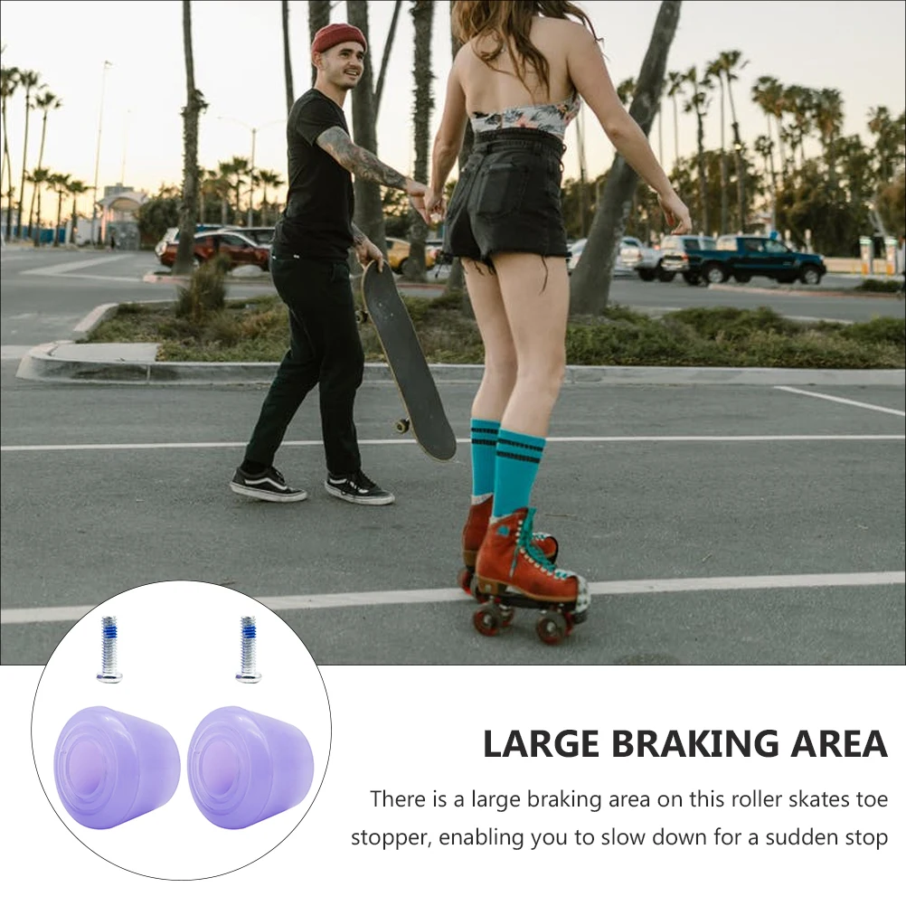

1 Set Creative Roller Skates Brake Block Adjustable Toe Stopper Wear-Resistant Lightweight Braking Cushion For Round Skates