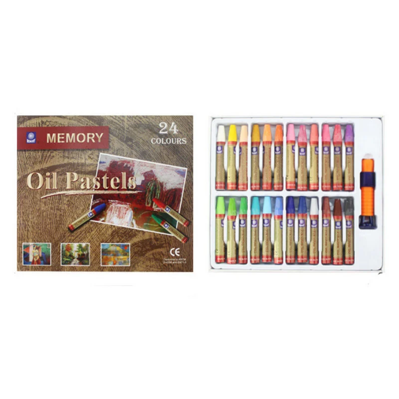 8 12 24 36 Color Six Edge Cartoon Oil Painting Stick Washable Multi-Color Painting Crayon Stationery