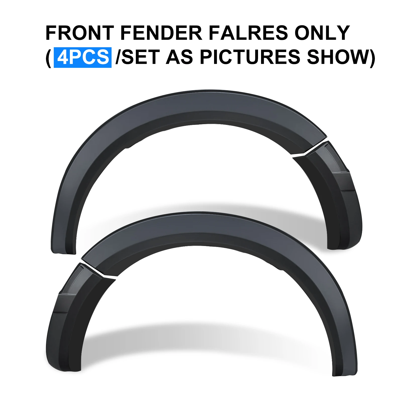 4PCS Front Wheel Arch Fender Flares for Ford Ranger Next Gen 2023 2024 Sport Limited Platinum Tremor XLT XLS XL Models Mudguards