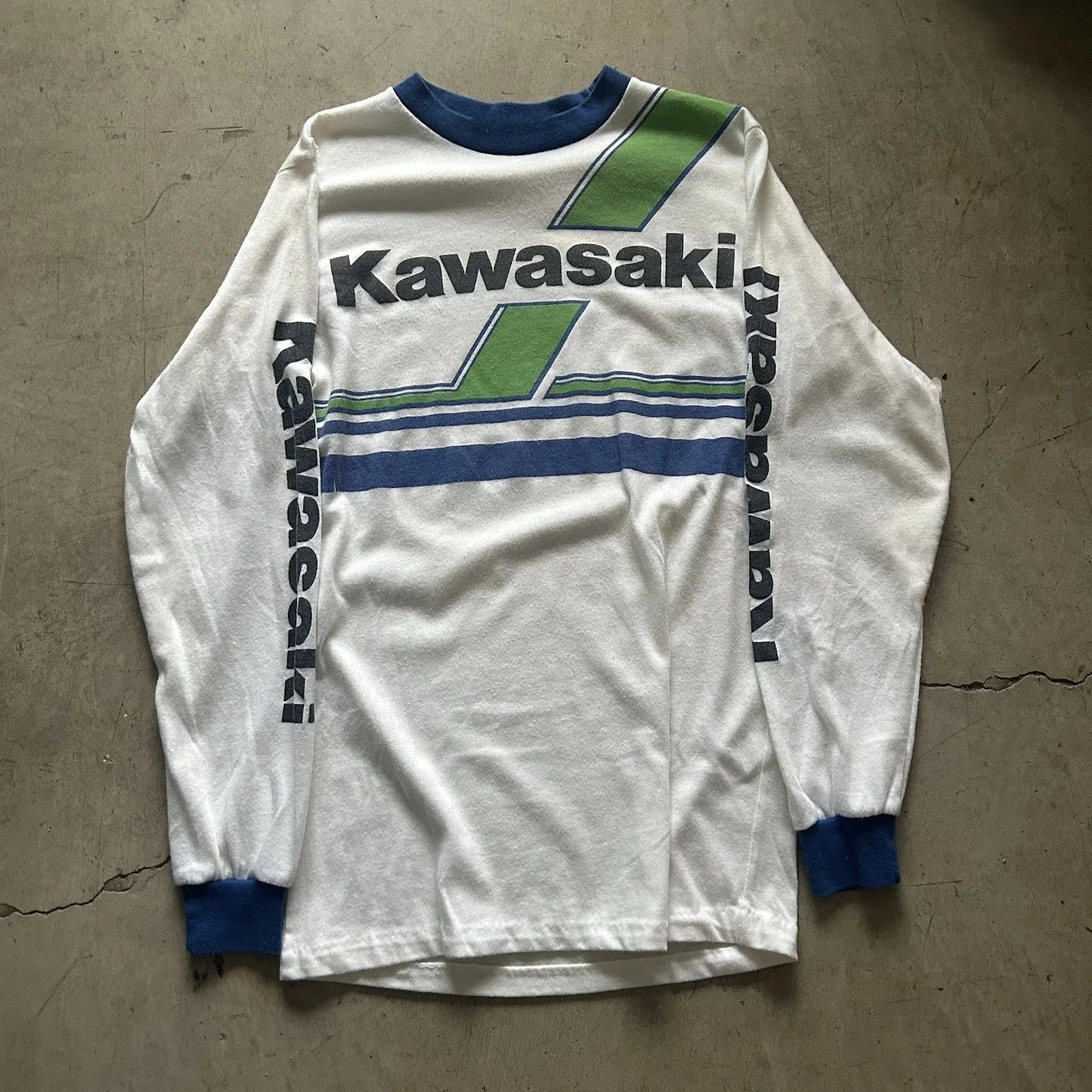 

Kawasaki мотоциклетная гоночная команда для мужчин и женщин футболка с круглым вырезом с длинным рукавом уличный стиль мото фанаты винтажные быстросохнущие топы для мотокросса