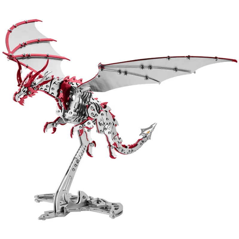 

3D Metal Thunder Pterosaur Dragon Mechanical Assembly Model Handmade DIY Assemble Kit 3D Puzzle Toy for Adults 373PCS
