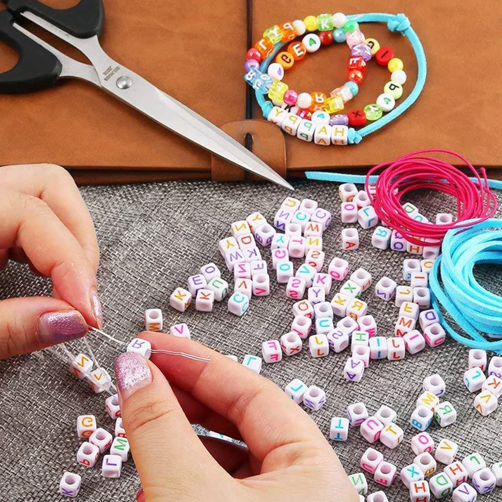 1300 قطعة الخرز الأبجدية الملونة الاكريليك الحرفية الخرز للأطفال Diy بها بنفسك صنع المجوهرات مجموعة الديكور عدة الأطفال طفل التعلم
