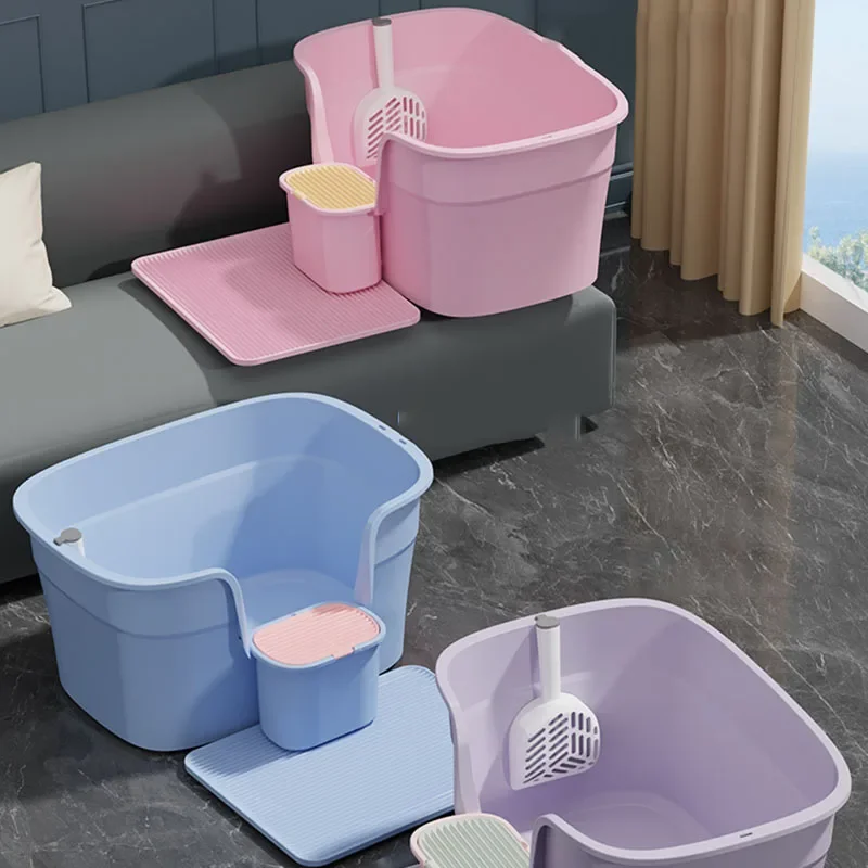 Bedroom Large Cat Toilet Supplies Sandbox Bathroom Rabbit Bed Shovel Condo Cat Bedpans Scratcher Lettiera Gatto Pet Products