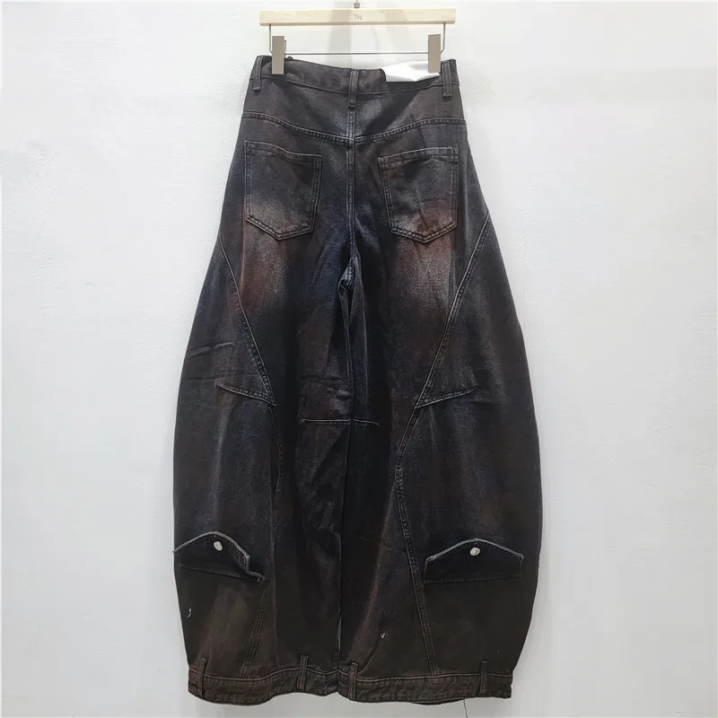 SuperAen Retro Distressed Ganzkörperjeans Damen 2025, Herbst, neues High-Street-Design, lockere Hose mit weitem Bein