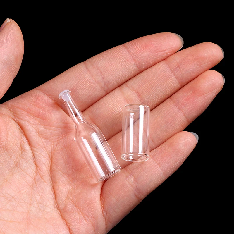 3pcs 1: 12 Dollhouse Miniature Glass Bottle Kitchen Living Room Accessories Decor Dollhouse Miniature Accessories