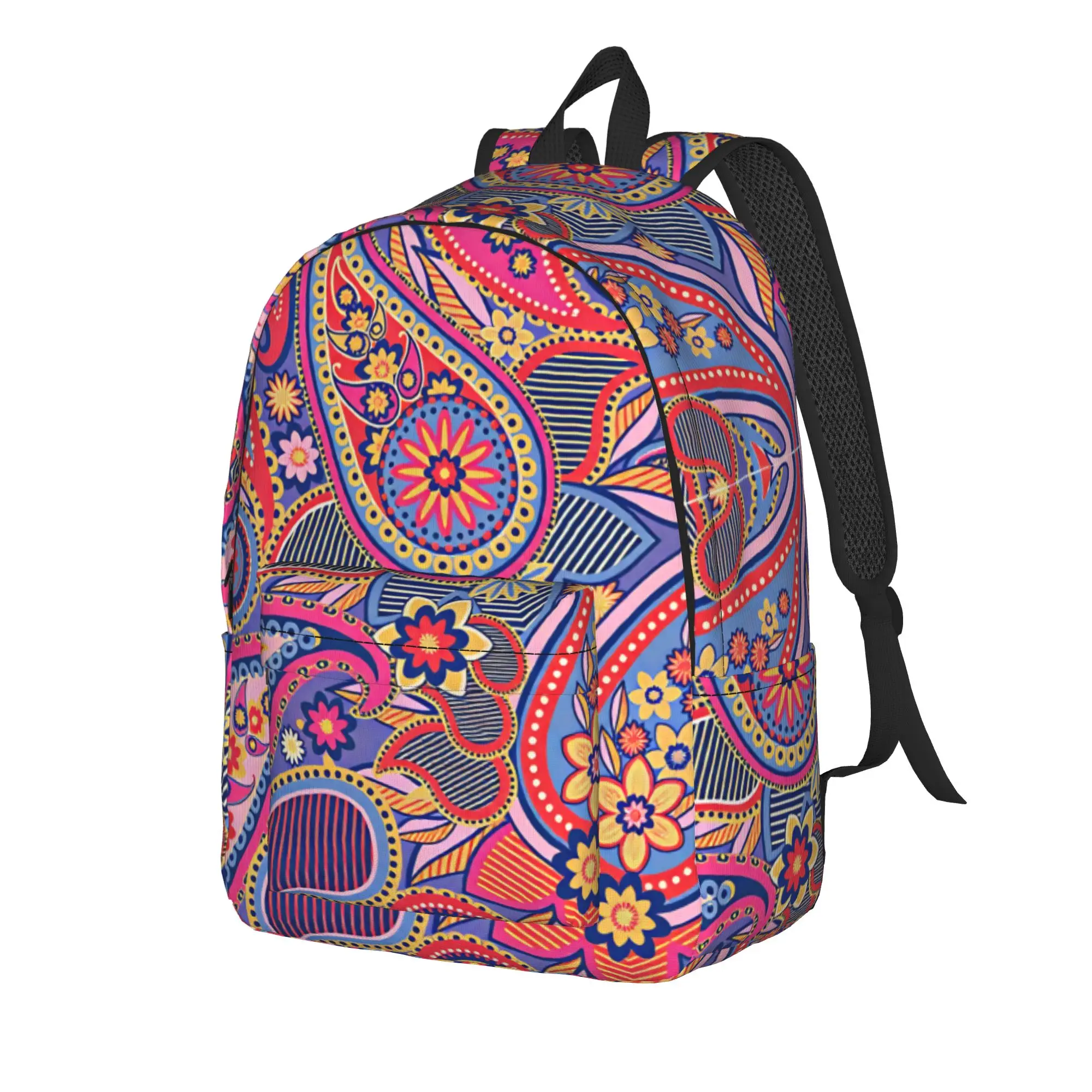 Vibrant Paisley Pattern Backpack  Novelty Backpacks Men Travel Pattern School Bags Design Rucksack