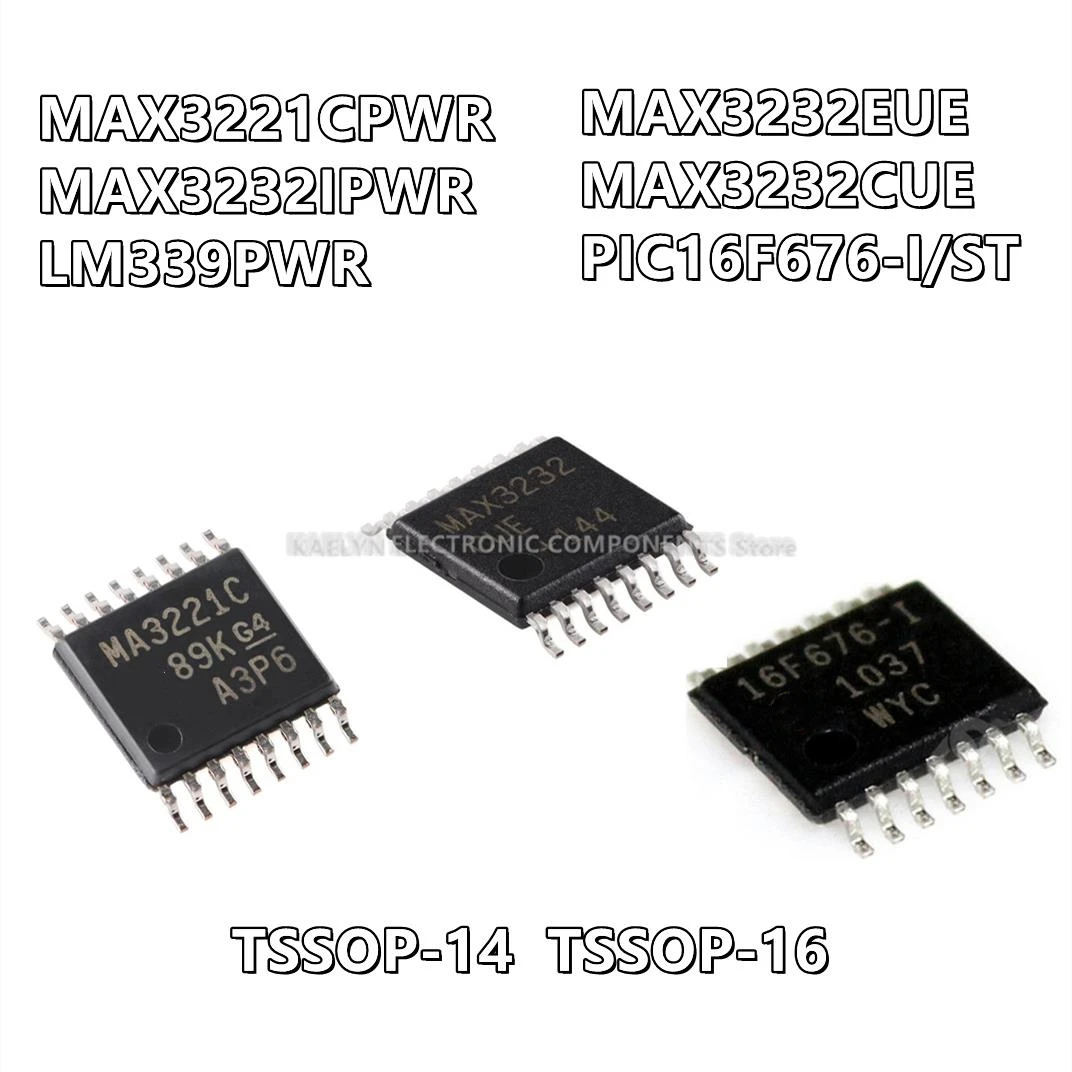 10Pcs/lot MAX3221CPWR MP221EC MB3232I MAX3232IPWR LM339PWR LM339PW L339 MAX3232 MAX3232EUE MAX3232CUE PIC16F676-I/ST 16F676-I