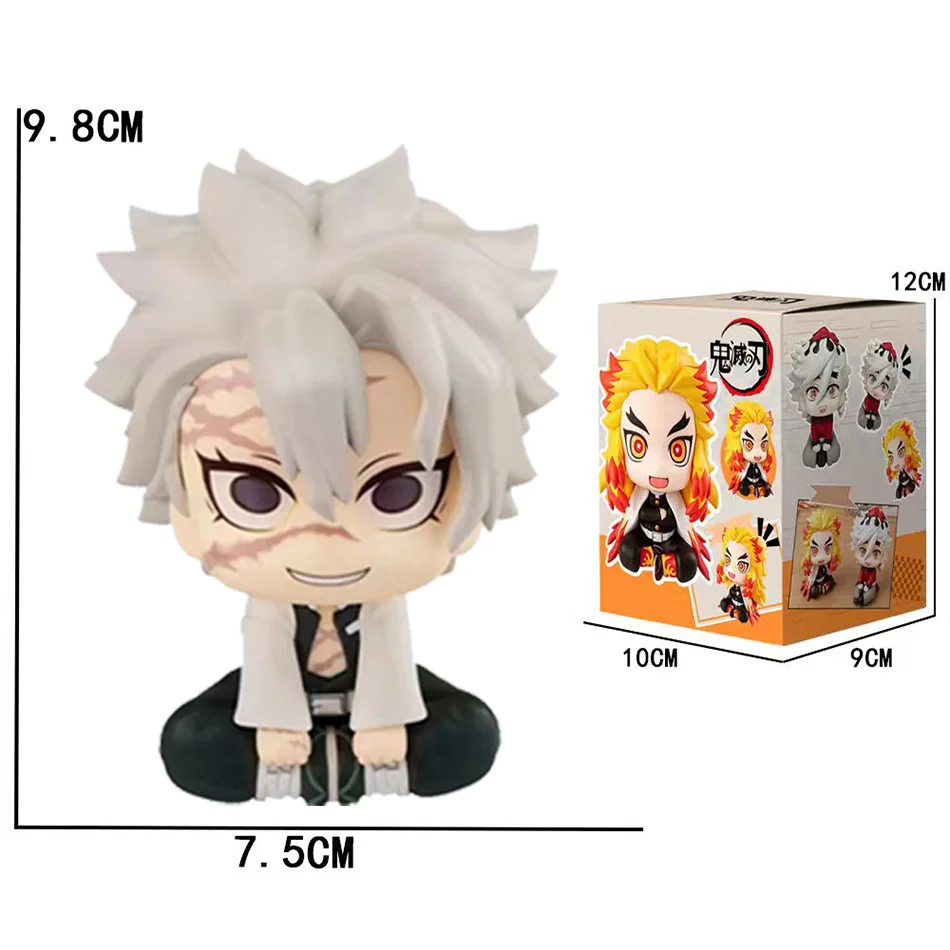 1/4 Stück Demon Slayer Chibi Sitzfiguren-Set – Rengoku Kyojuro, Iguro Obanai, Shinazugawa Sanemi, Douma Anime Sammlerfiguren – Detail 2
