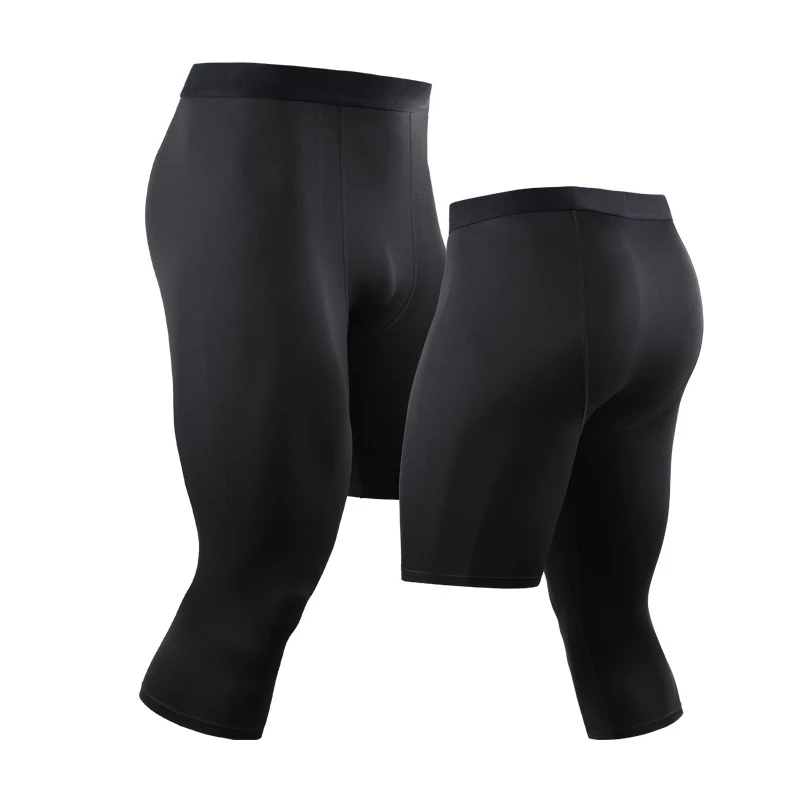 Calzamaglia da uomo a gamba singola abbigliamento da Bodybuilding Push Up abbigliamento sportivo maglie da Jogging Leggings da allenamento per calcio pantaloni da corsa da uomo