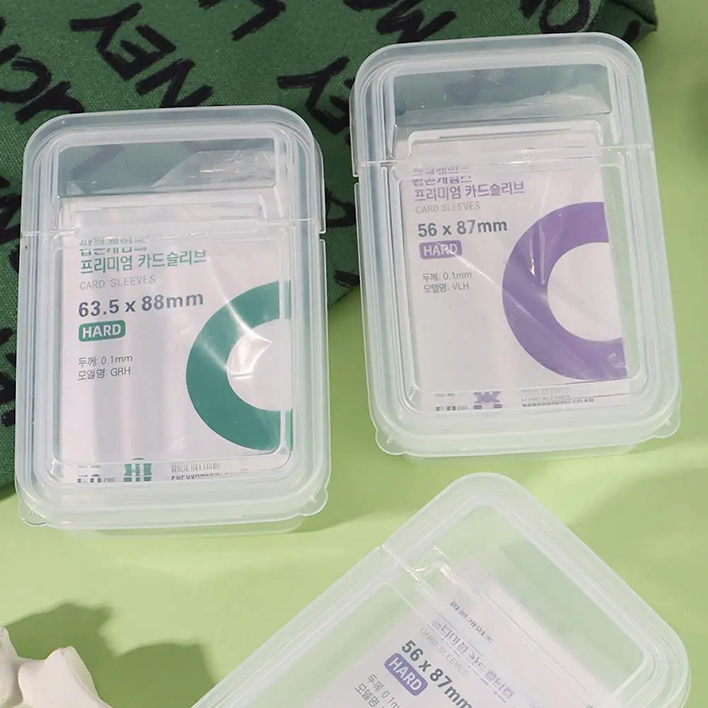 Transparent Flip Small Card Storage Box Transparent Card Sleeve Protector Clear Box For Popcorn Diy Korean Idol Photo M0t8