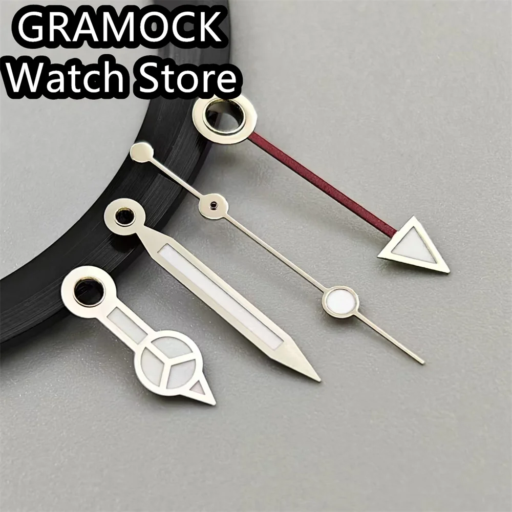 GRAMOCK Watch Hands Silver Black Gold Rose Gold Hands Green Luminous Fit NH34/RONDA 515-24H Movement