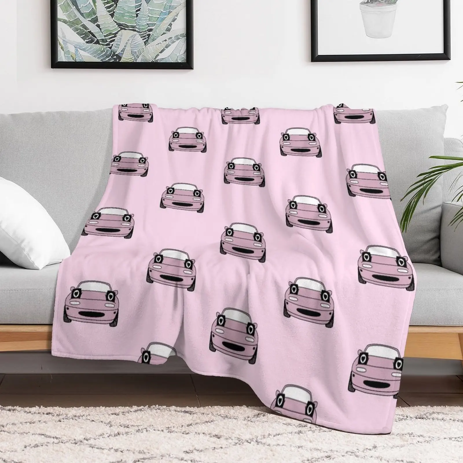 heart eyes miata pink Throw Blanket decorative For Baby blankets ands Hair Blankets