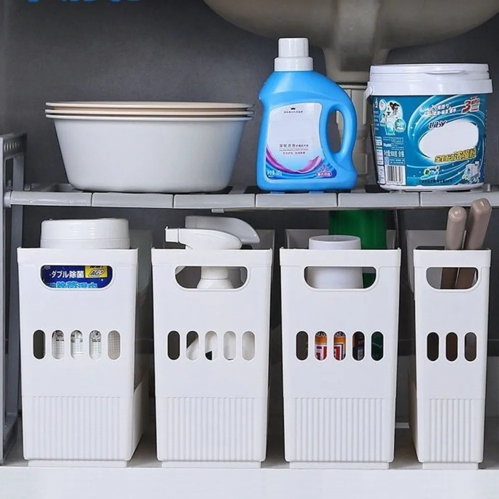 Multi-Size Kitchen Storage Box Hand Pulley Space Saving Food Storage Box Transparent Multi-Functional Sundries Sorting Box