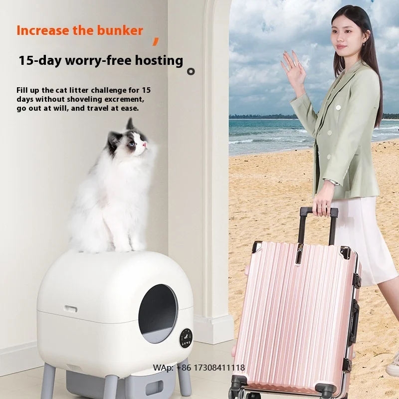 

Large automatic one-button cleaning shovel cat box, smart cat toilet deodorizing sandbox, durable plastic/polypropylene