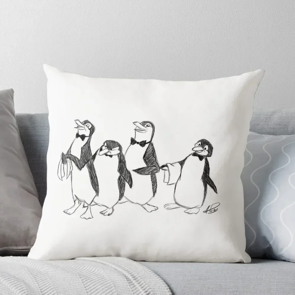 Penguins From Mary Poppins Sketch Throw Pillow Decorative Pillow Covers For Sofa Sofas Covers pillow