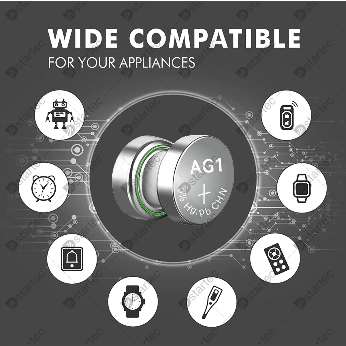 Koonenda LR621 AG1 1.55V Alkaline Button Battery, SR621SW 364 164 SR60 363 621 SR621 L621 CX60 Coin Cell for Watch Clock Remote