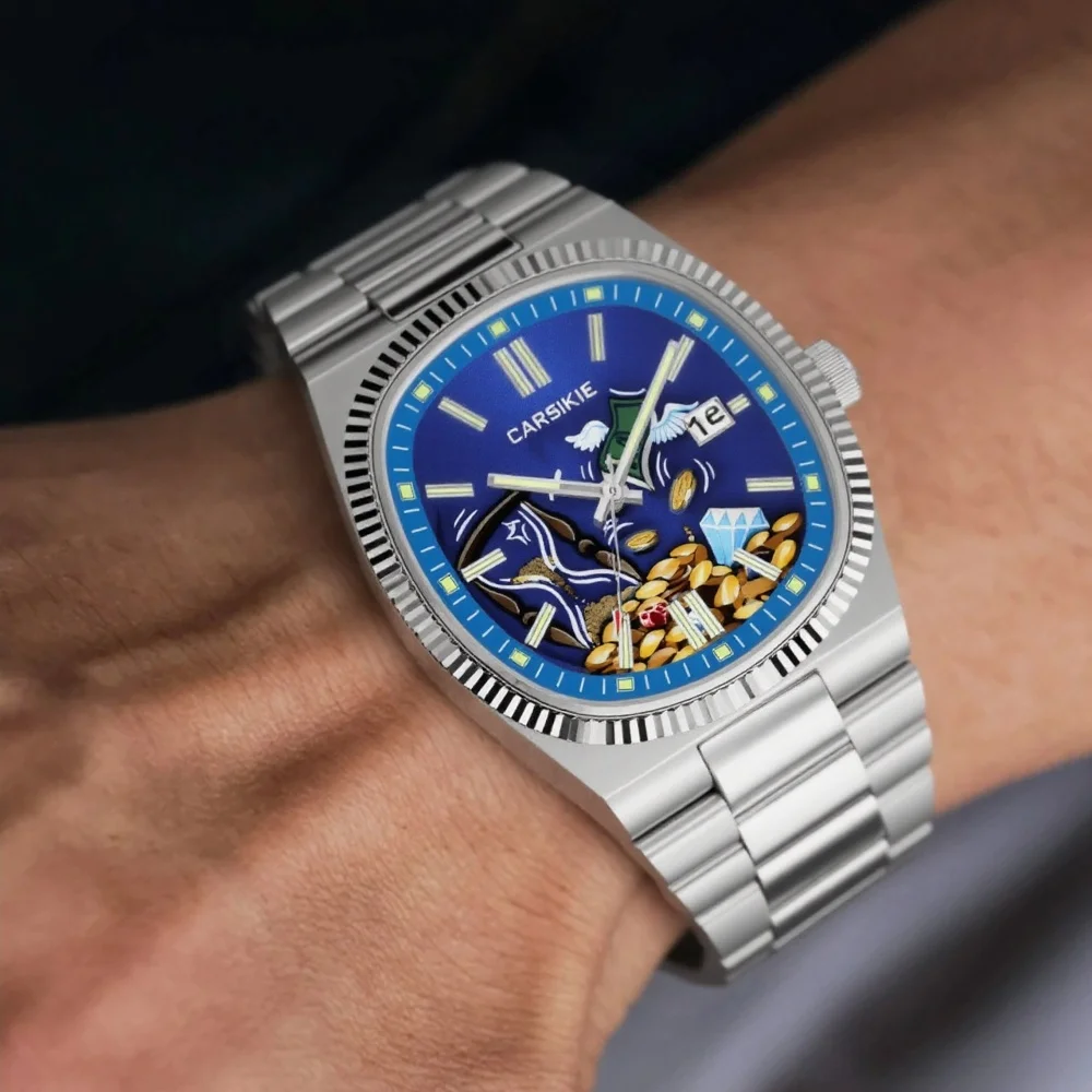 

AAA Personalized Design Cartoon Creative Animation Quartz Men Watch Casual Oil Painting Dial Steel Men Watch Male Clock Relogio