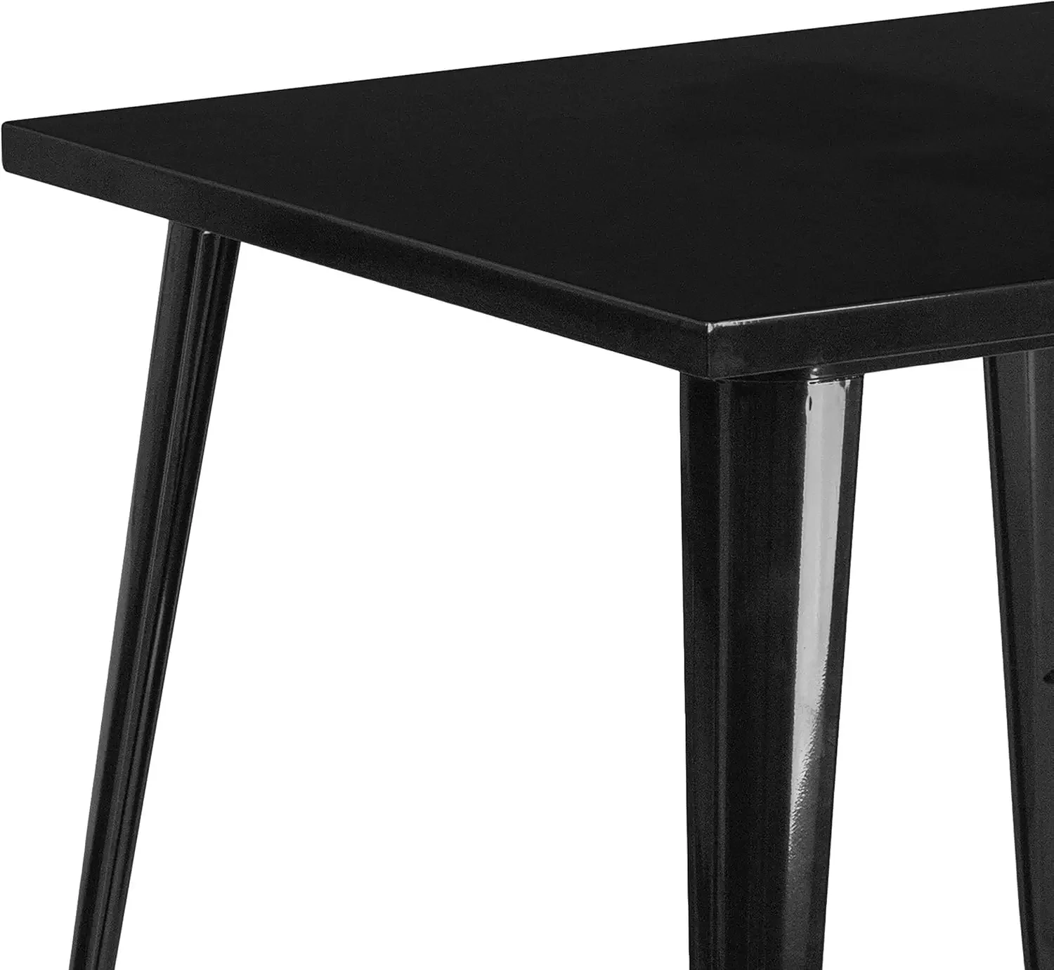 Commercial Grade 31.75" Square Black Metal Indoor-Outdoor Table