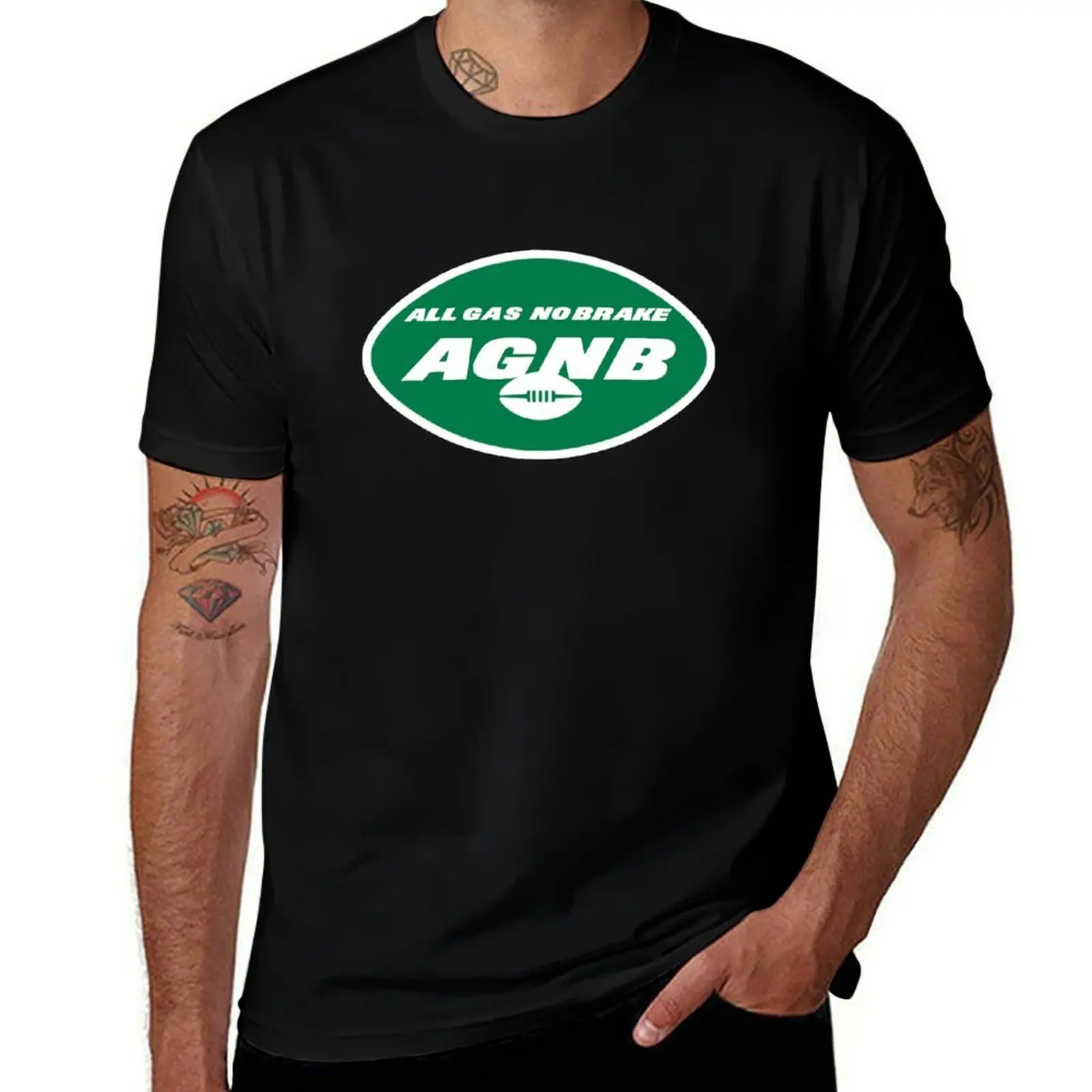 NYJ All Gas No Brake Logo T-Shirt cotton tshirt 100% T-Shirt