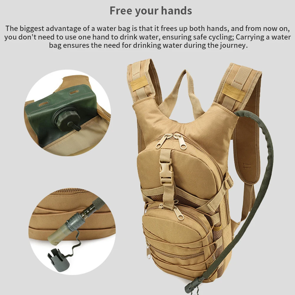 Tactical Hydration Pack Backpack Water-Proof 900D Polyester Ripstop Water Bag Water Bladder For Hiking Cycling Climbing Fishing