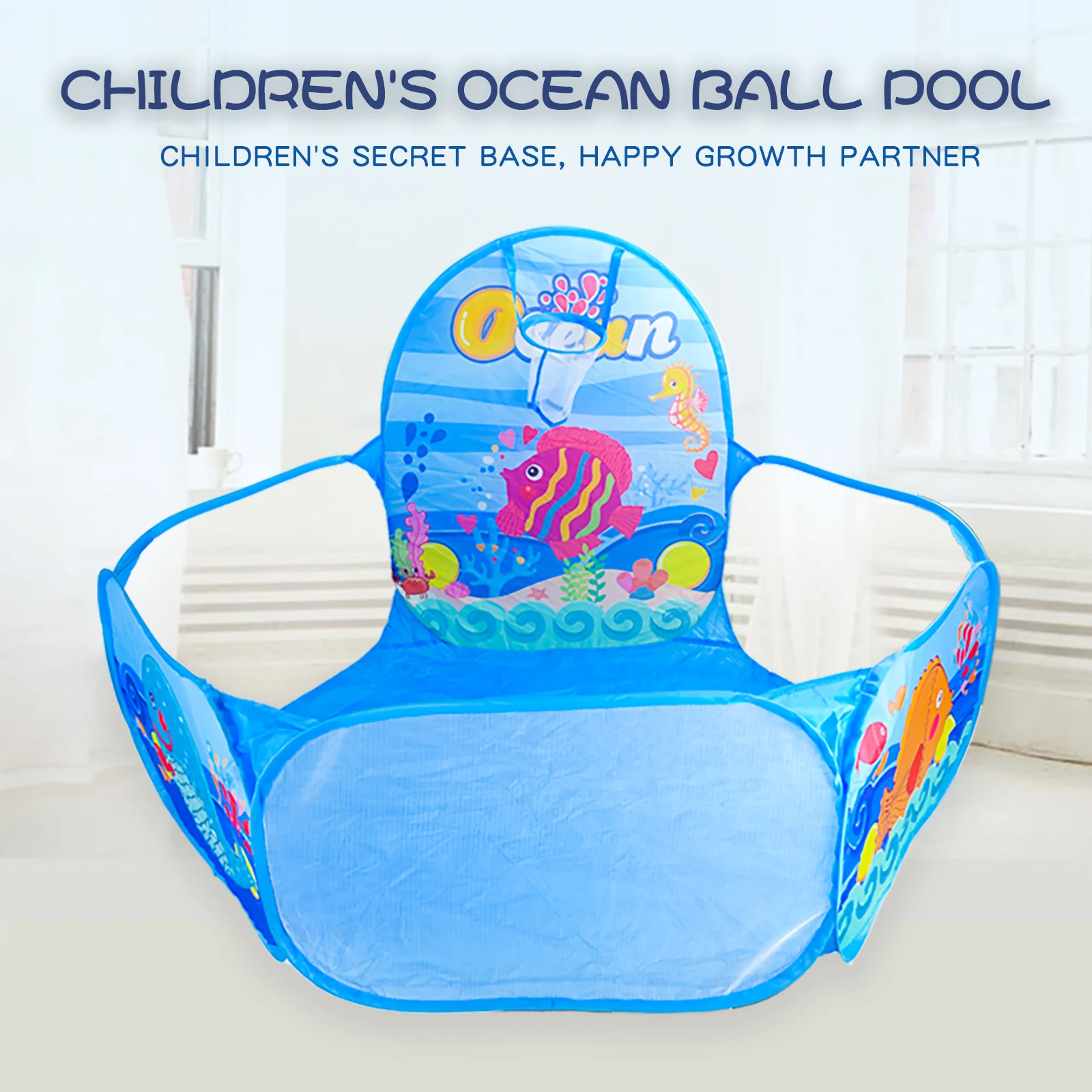 Ocean World Cartoon Pattern Ocean Ball Pool Indoor and Outdoor Foldable Portable Tent Toys (Excluding Balls)