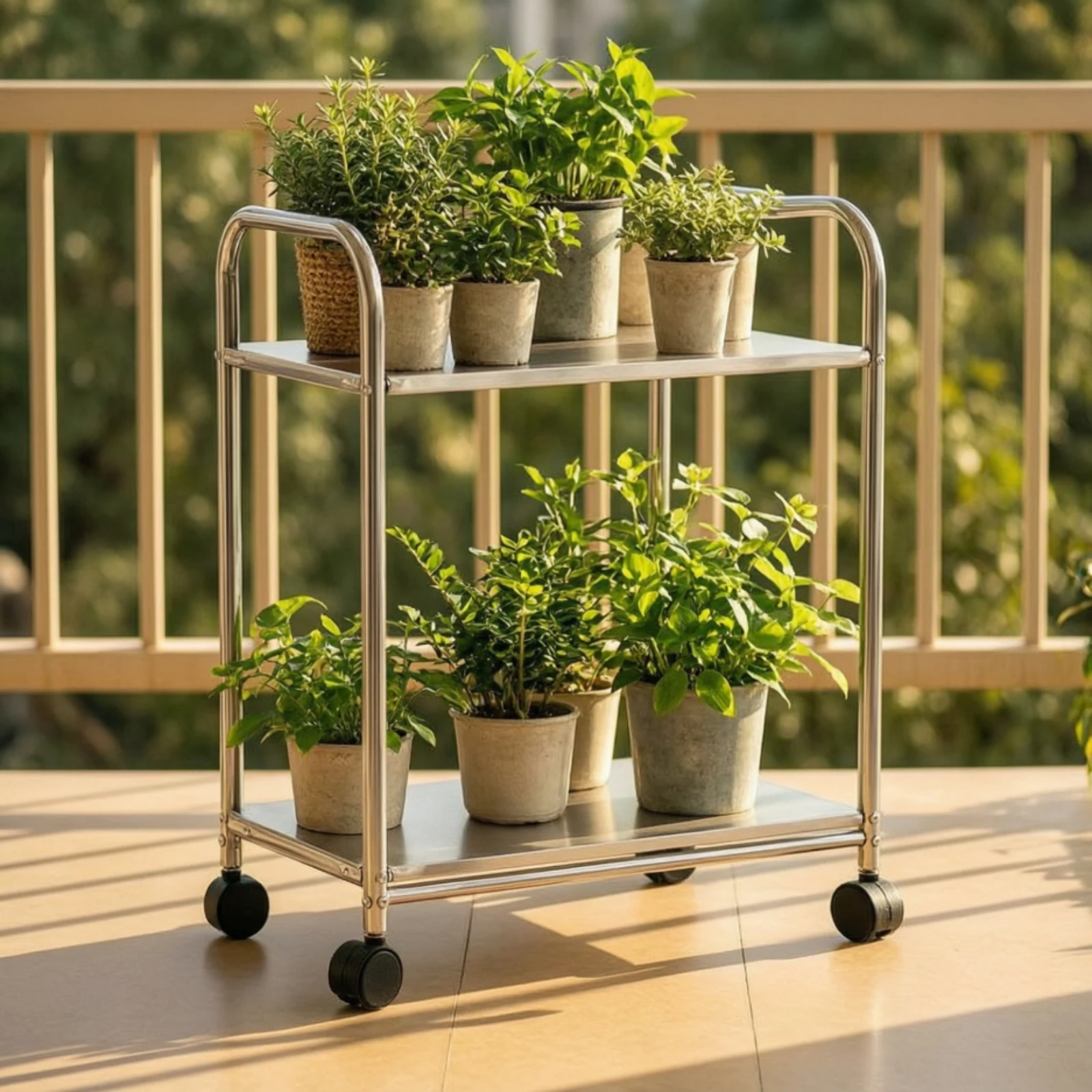 Stainless Steel Rack Slim Metal Shelving Unit Storage Rack with Metal Frame Multi Purpose Organizer Shelf Sturdy for Kitchen