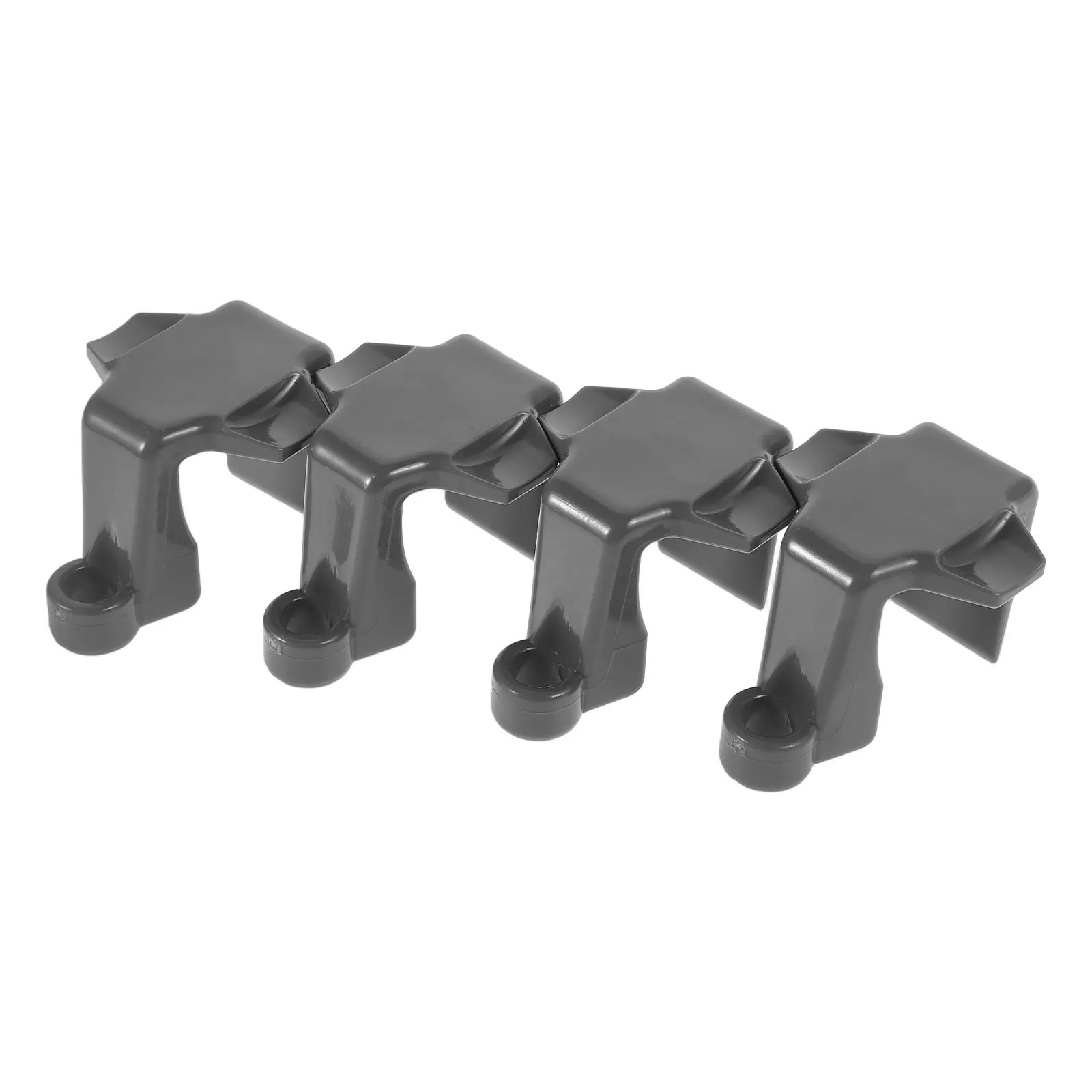 

4Pcs Boat Bumper Holders Square Rail Clips for Yacht Accessories Shock Absorption Versatile Hanger Durable ABS Material Grey
