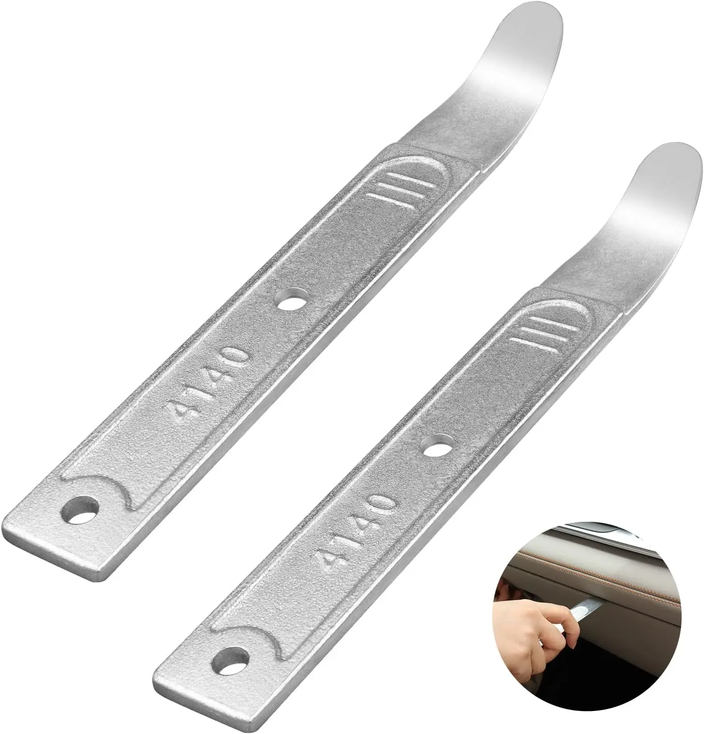 4140 أداة حدق، 2 قطعة أداة إزالة قضيب رفع، قضيب رفع الجيب، أداة إزالة حواف السيارة، يزيل القواطع بسهولة، الألواح المعدنية