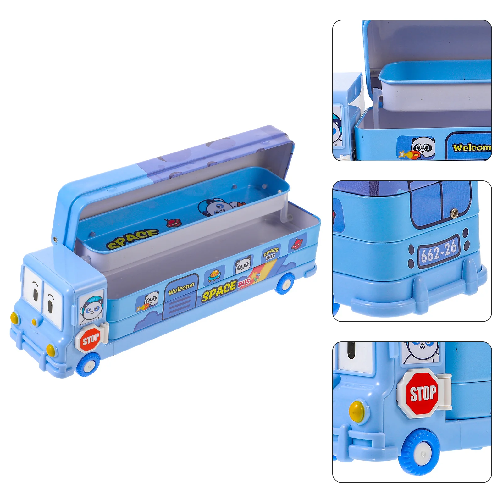 

Convenient Pencil Box Large Capacity Pen Storage Container Cartoon Design for Office School Travel Organizer
