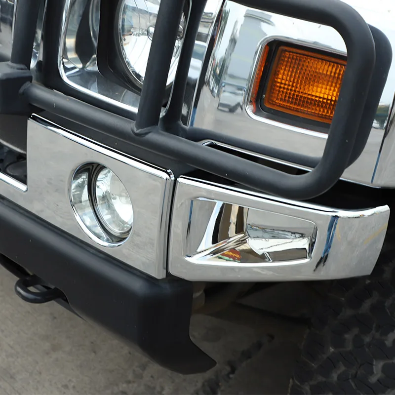 For Hummer H2 2003-2009 ABS Silver Car Front bumper lower trim strip Front fog lights Trim Cover Car Accessories