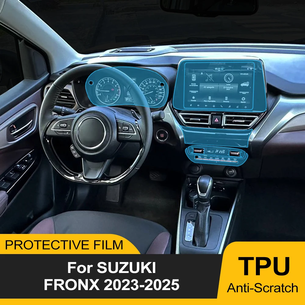TPU Anti-Kratz-Folie für Suzuki FRONX 2023-2025 Autotür Mittelkonsole Media-Dashboard Navigation Vorab-PPF Innenraumfolie – Detail 1