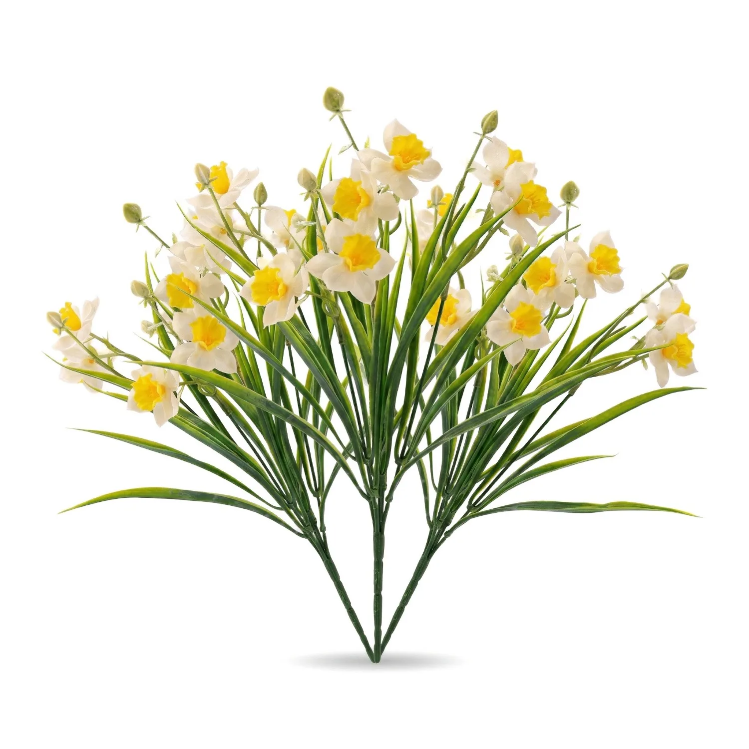 3/6/9 Pcs Faux Daffodil Flowers Artificial Narcissus Realistic Fake Flower for Home Decor, Office, Wedding, New Year Decoration