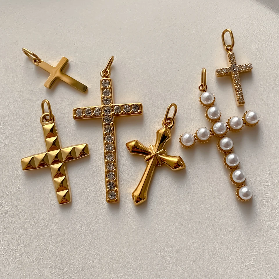 EMANCO Edelstahl Kreuzanhänger für Armband, Halskette, Schmuckzubehör, DIY Schmuckherstellung, 48 Stunden Versand – Detail 2