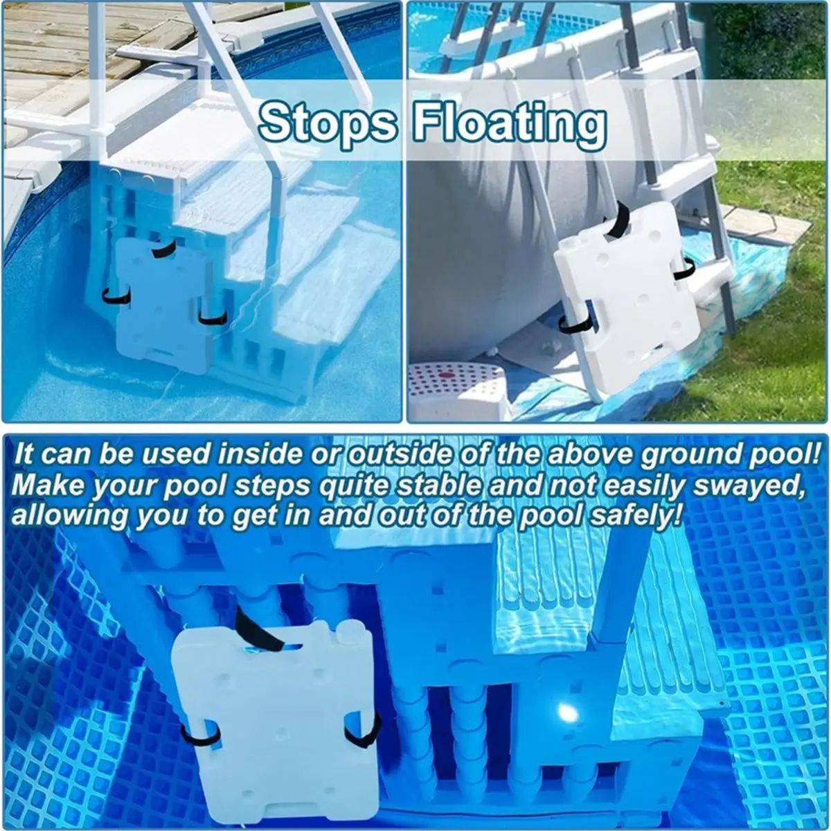 

Time Saving 2 Pack Pool Ladder Weights, 26LBS HDPE Pool Step Weights to Prevent Floating, Reusable Swimming Pool Stair Weights
