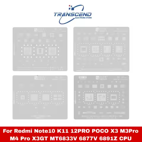 MI16-MI19 BGA Reballing Stencil For Redmi Note10 K11 12PRO POCO X3 M3Pro M4 Pro X3GT SM8450 SM8550 SM8650 CPU Tin Planting Net