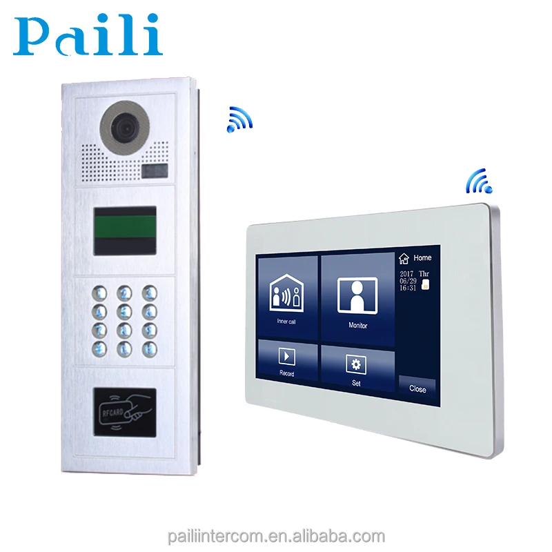 2 Wire Video Door Phone Intercom System With 7 Inch Screen Monitor Night Vision Door Entry System For Villa Security