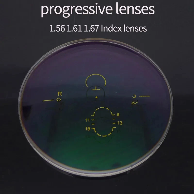 1.56 1.61 1.67 1.74 (ADD +0.75~+3.00) Progressive Multifocal Lenses Prescription Myopia Hyperopia Short Middle Far Resin Lens