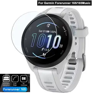 Bilashmart Tempered Glass Garmin Forerunner 165 165Music HD Anti Scratch Screen Protector Garmin Forerunner 165 Protective Film