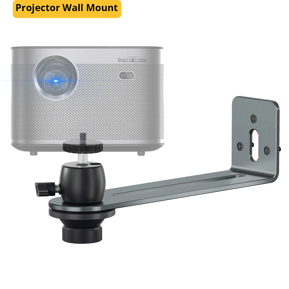 Projector Wall Mount Stand Aluminium Alloy Projector Bracket Adjustable Connector Stable Universal Projector Support Silver