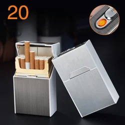 20 Thick Cigarette Case Tungsten Wire Igniter USB Charging Lighter Outdoor Waterproof and Moisture proof Electronic Lighters