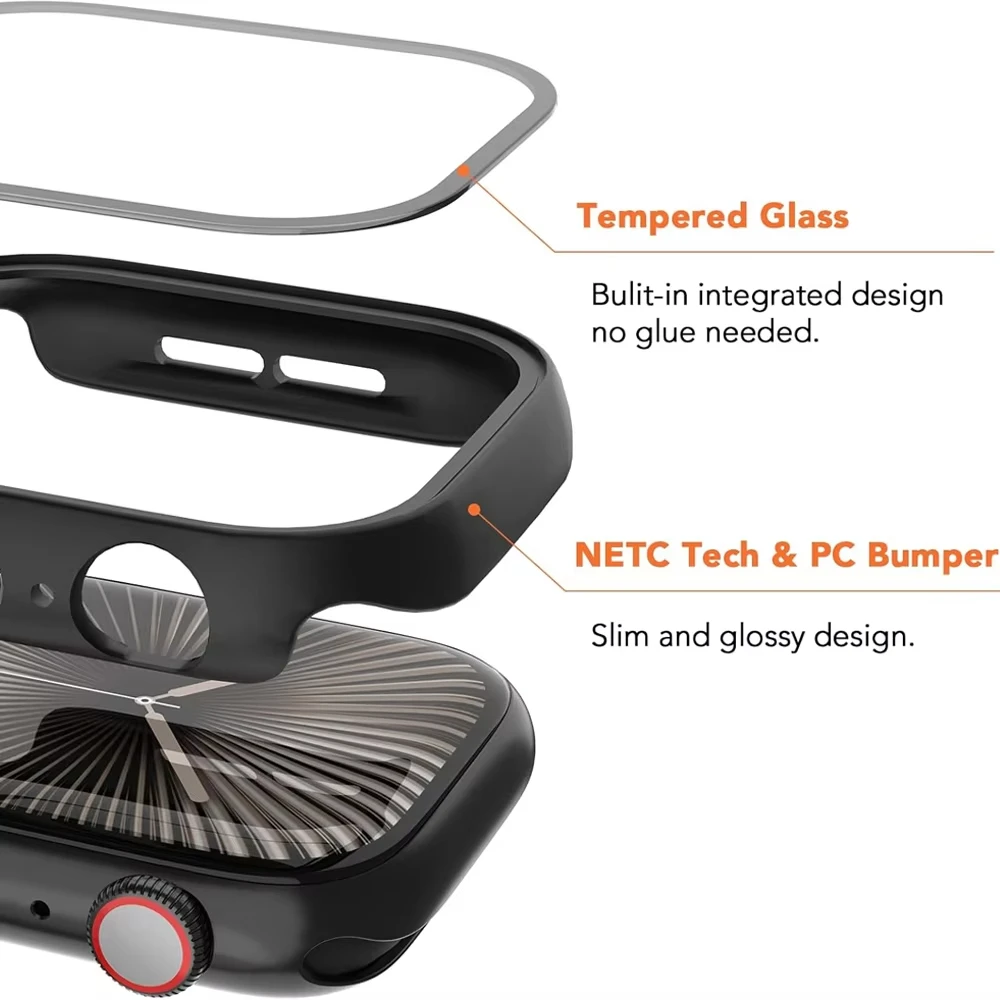 غطاء لساعة أبل 11 10 46 مللي متر 42 مللي متر اكسسوارات واقي للشاشة HD الزجاج المقسى PC الوفير iWatch سلسلة 11 واقية