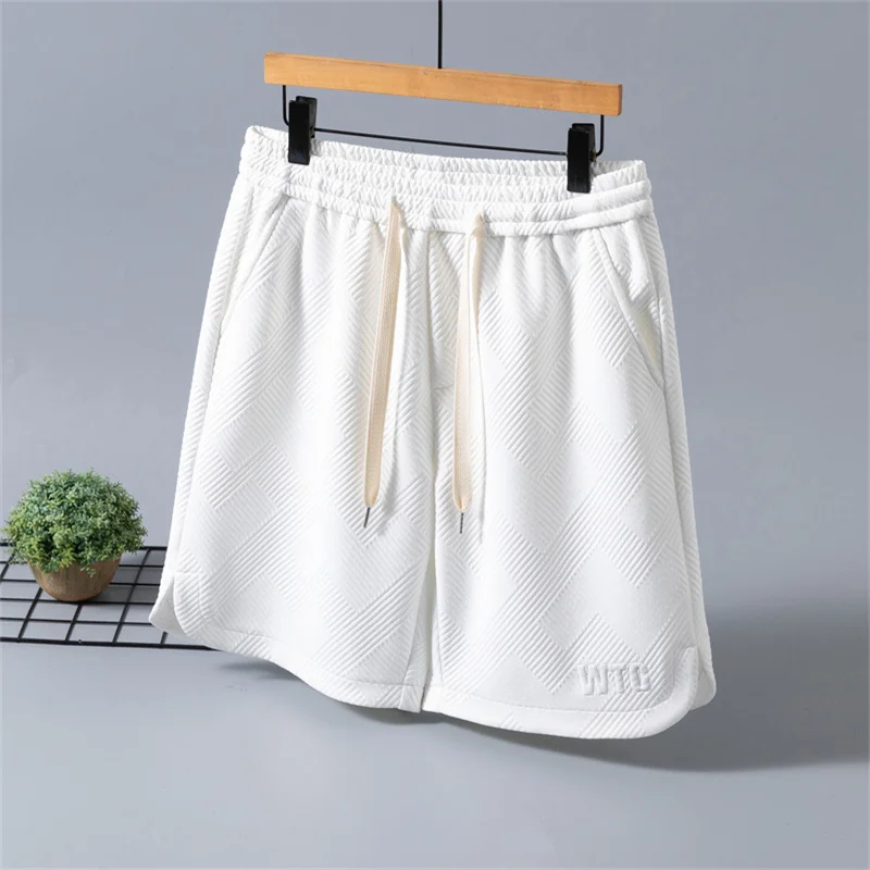 Ice silk casual shorts for men in summer, thin and quick drying five inch beach pants, summer American fashion brand men's mid l