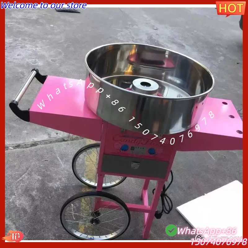 2026 Horus Cotton Candy Machine Automatic Candy Floss Machine with Small Cart on Sale