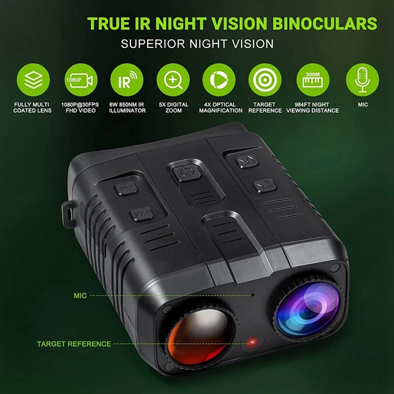 3CGRO-R19 Digital Night Vision Binoculars 4K 1080P Infrared Night Vision Goggle Recorder 300M For Outdoor Hunting Camping
