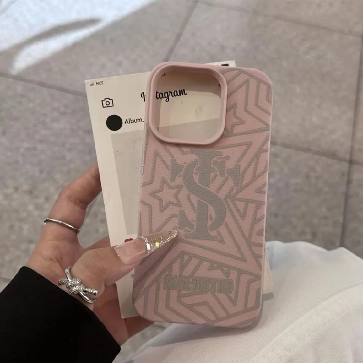 الإبداعية على شكل نجمة الإنجليزية قضية الهاتف آيفون 17 16 15 14 13 12 11 برو ماكس XSMax XS XR X 7 8 زائد الكرتون لينة الغطاء الخلفي #4