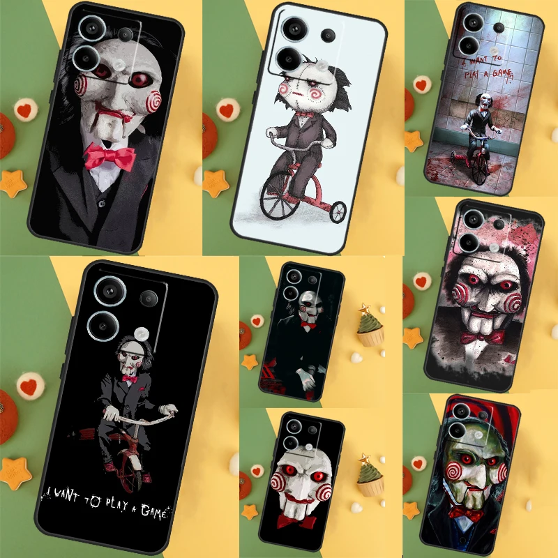  Saw Jigsaw Puppet Case For Xiaomi Redmi 13C 12 12C 9C 10C Redmi Note 11 12 13 Pro 9 10 10S 11S 12S Back Cover