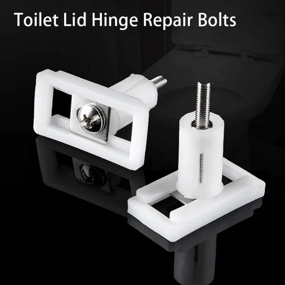 1Pair Seat Cover Plate Replacement Toilet Seat Repair Screws Seat Fittings Bathroom Accessories Lid Hinge Repair Bolts Plastic