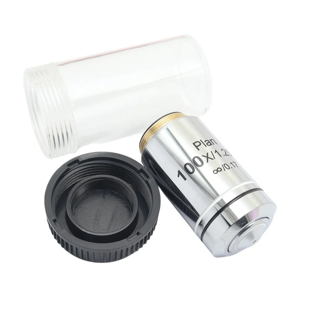 Infinity Plan Achromatic Microscope Objective Lens 4X 10X 20X 40X 100X RMS Thread Flat Field for Biological Microscope